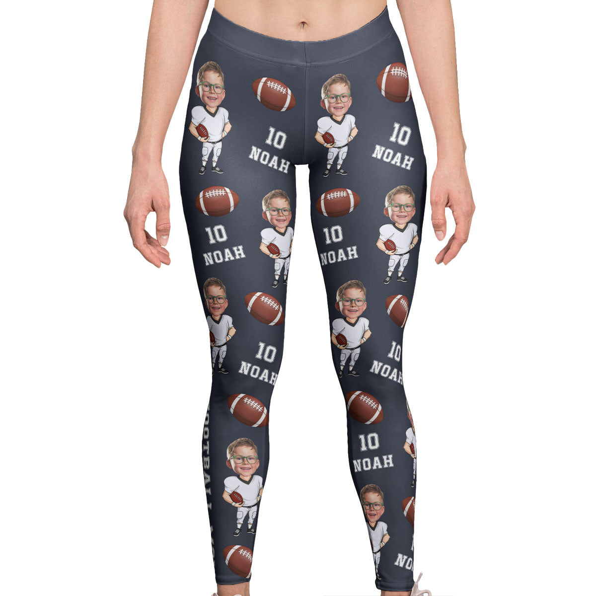 Football Mom - Personalized Photo Leggings