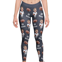 Football Mom - Personalized Photo Leggings