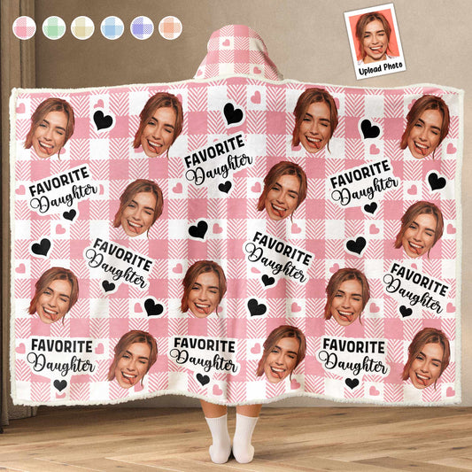 For Favorite Daughter - Personalized Photo Wearable Blanket Hoodie