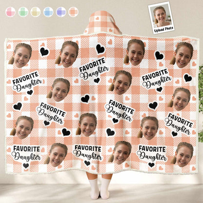 For Favorite Daughter - Personalized Photo Wearable Blanket Hoodie