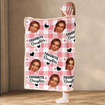 For Favorite Daughter - Personalized Photo Wearable Blanket Hoodie