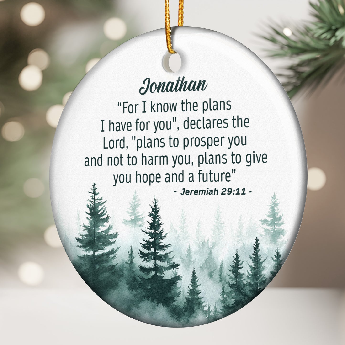 For I Know The Plans I Have For You - Personalized Ceramic Ornament