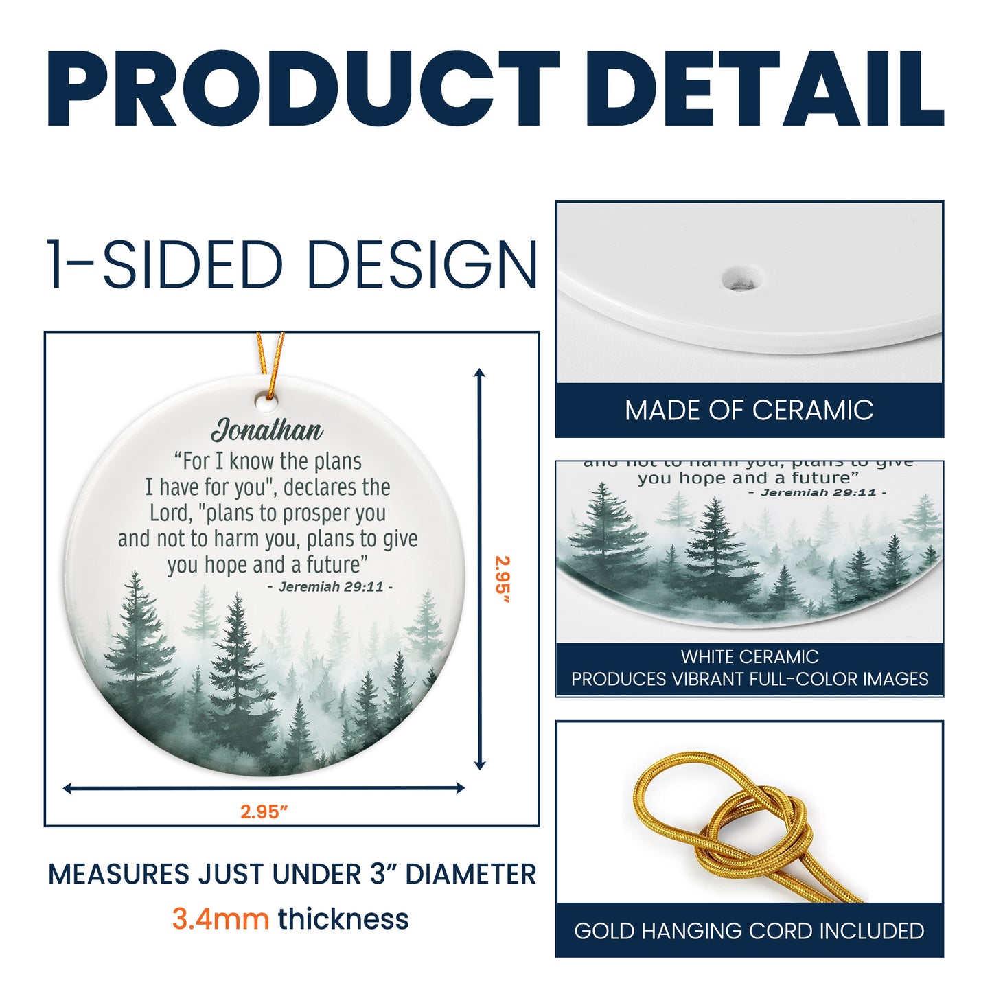 For I Know The Plans I Have For You - Personalized Ceramic Ornament