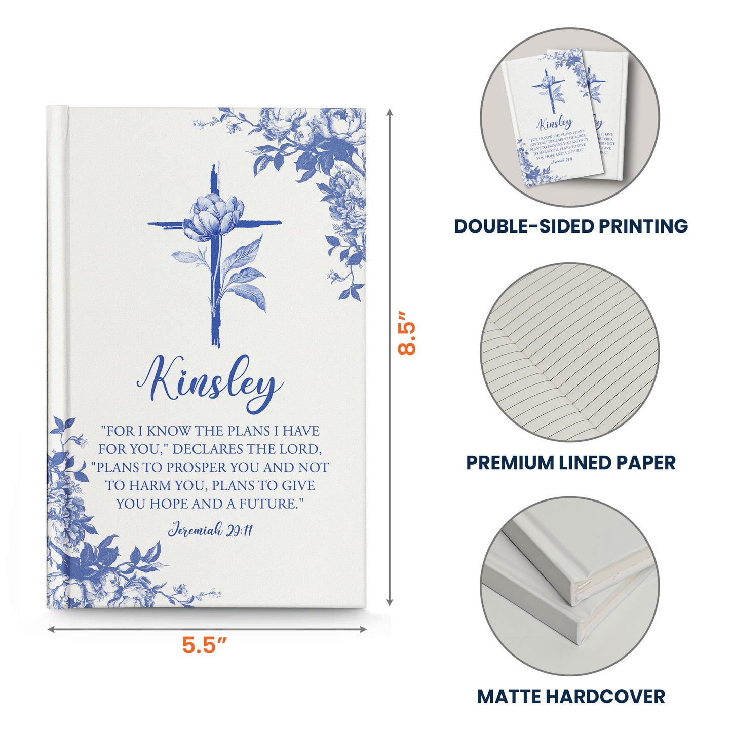 For I Know The Plans I Have For You - Personalized Hardcover Journal