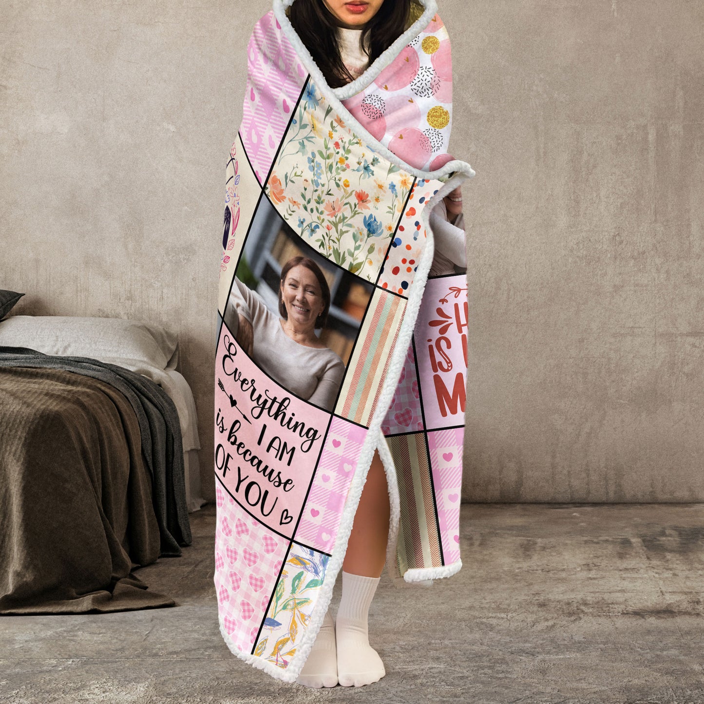 For The Best Mom Ever - Personalized Photo Wearable Blanket Hoodie