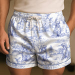 Floral Dog Toile De Jouy Custom Breads French Style - Personalized Satin Pajama Set