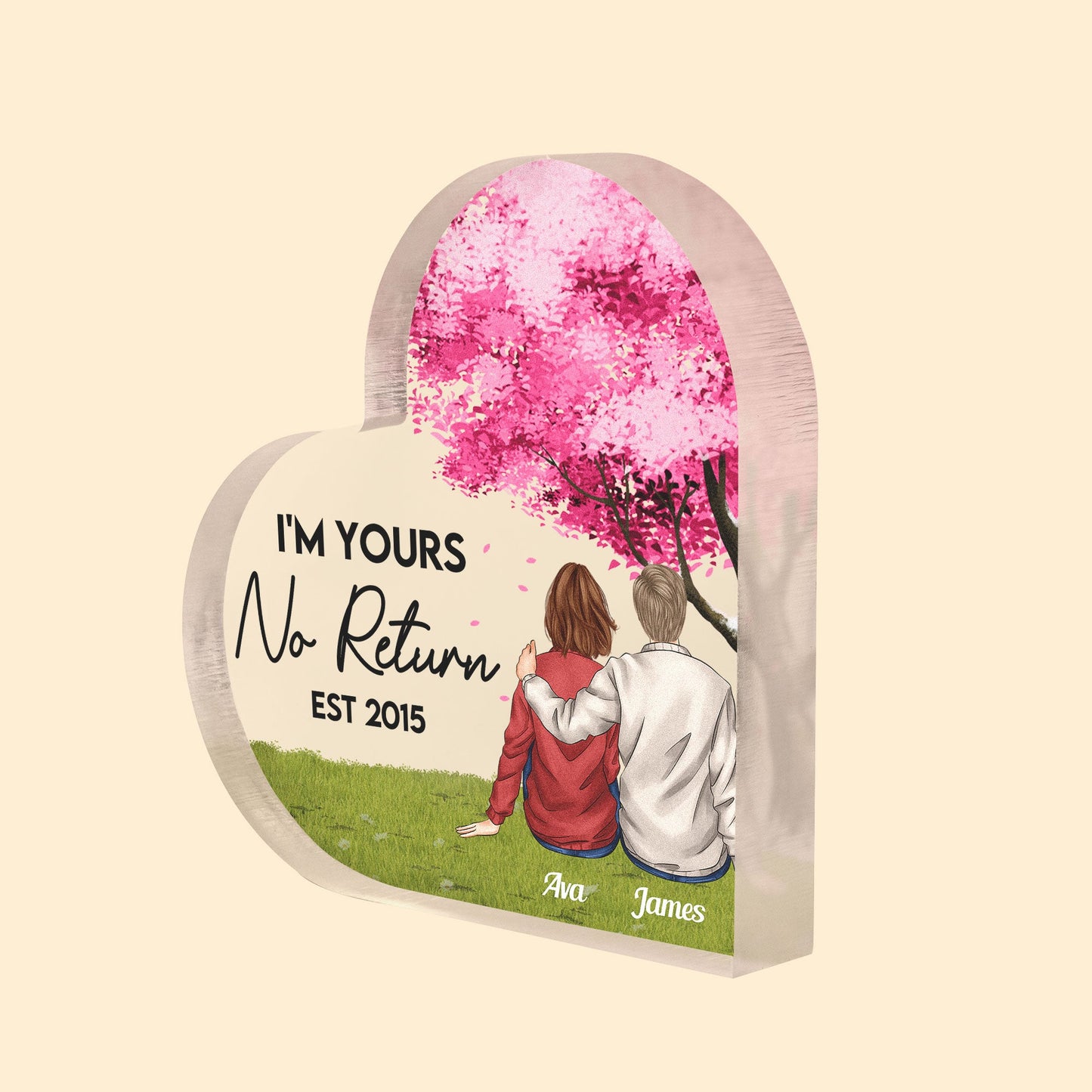 Forever And Always Love You - Personalized Heart Shaped Acrylic Plaque