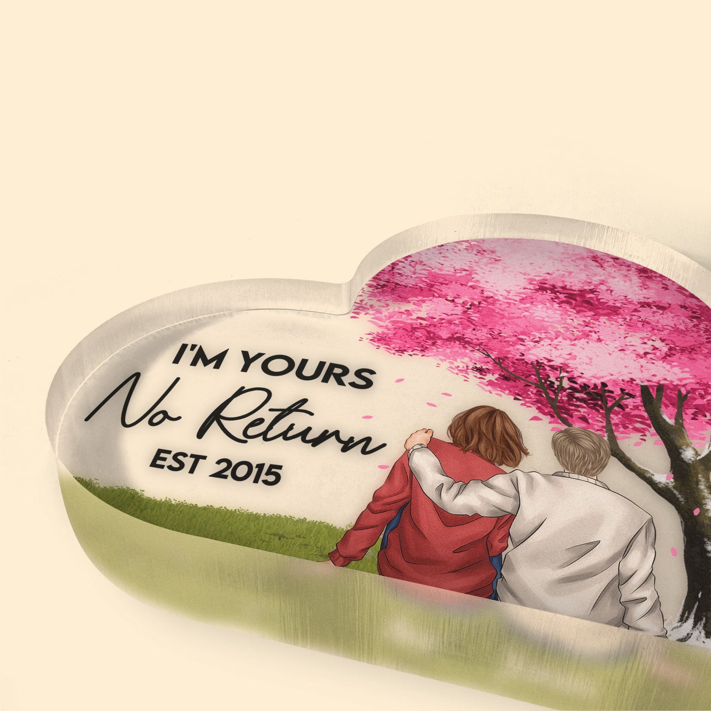 Forever And Always Love You - Personalized Heart Shaped Acrylic Plaque