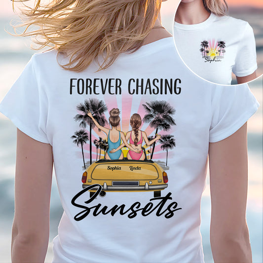 Forever Chasing Sunsets Beach Lovers - Personalized Shirt
