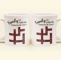 Forever Connected By Heart Scrabble Name - Personalized Mug