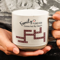 Forever Connected By Heart Scrabble Name - Personalized Pottery Mug