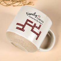 Forever Connected By Heart Scrabble Name - Personalized Pottery Mug