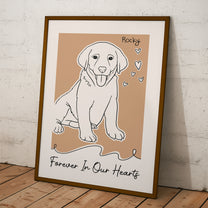 Forever In My Heart Dog Loss Custom Line Portrait - Personalized Photo Poster
