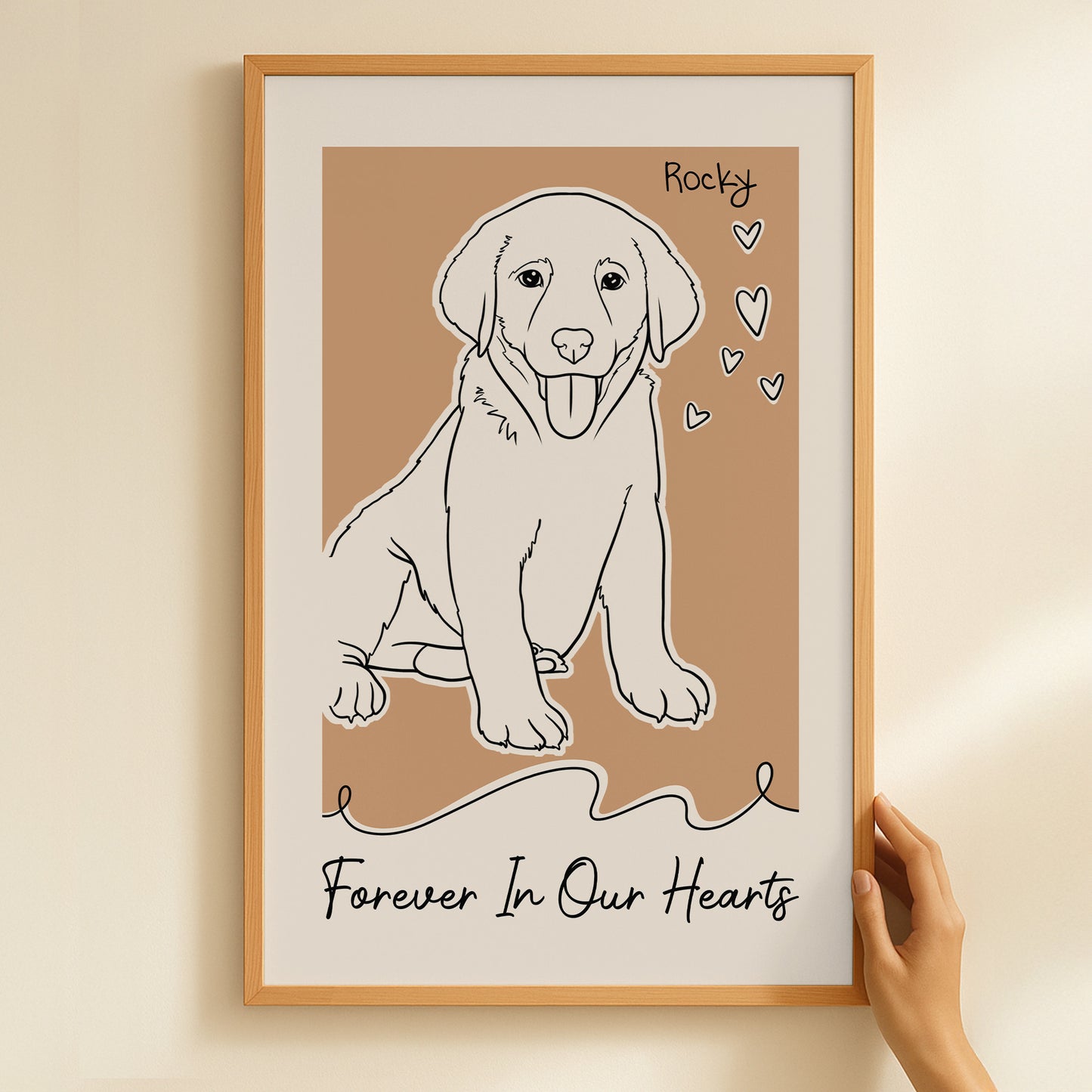 Forever In My Heart Dog Loss Custom Line Portrait - Personalized Photo Poster
