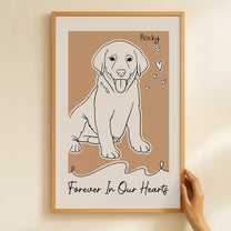 Forever In My Heart Dog Loss Custom Line Portrait - Personalized Photo Poster