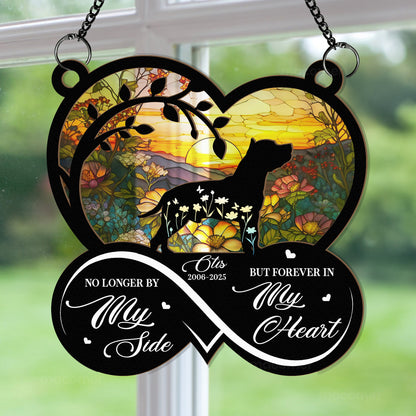 Forever In My Heart Dog Loss - Personalized Window Hanging Suncatcher Ornament