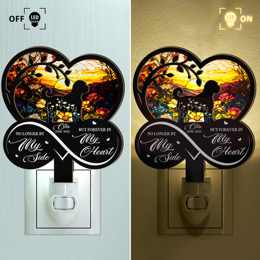Forever In My Heart Dog Loss - Personalized Wood And Acrylic Night Light