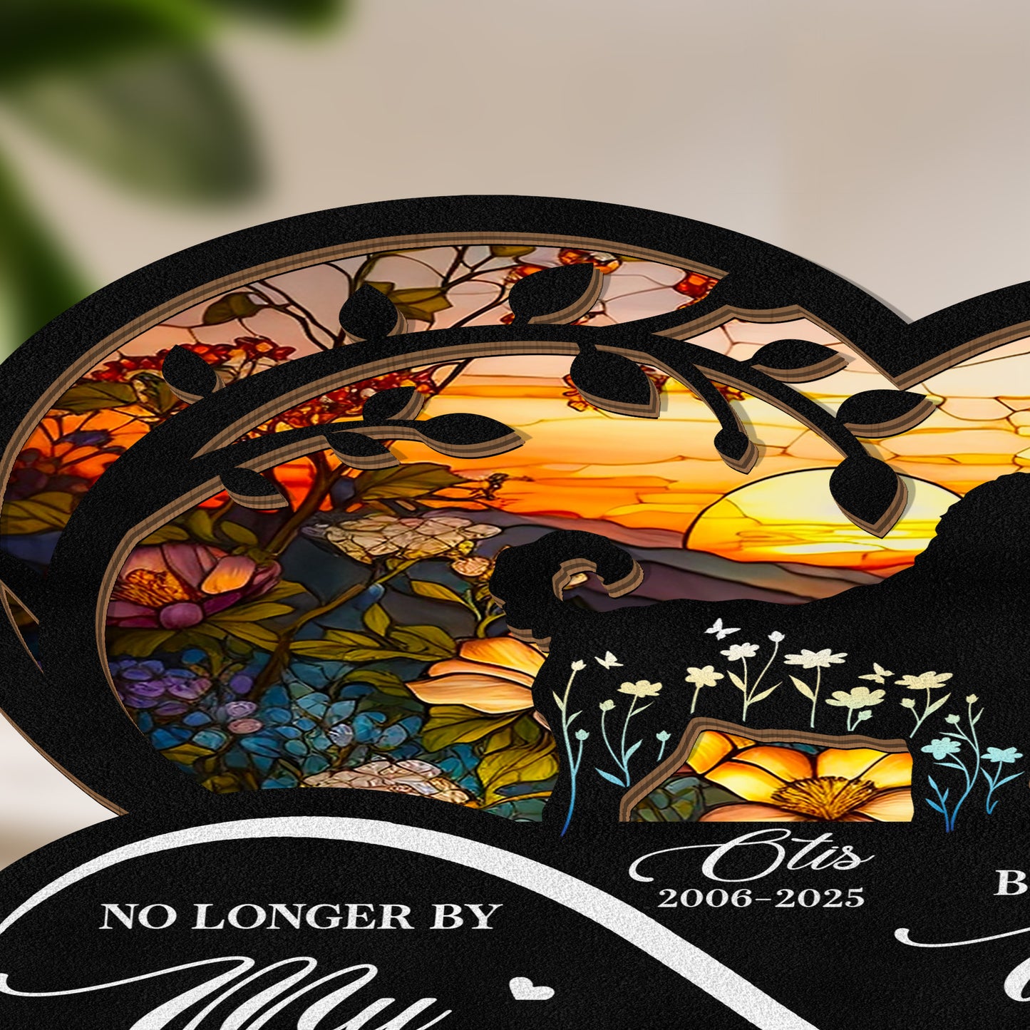 Forever In My Heart Dog Loss - Personalized Wood And Acrylic Night Light