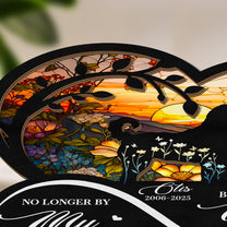 Forever In My Heart Dog Loss - Personalized Wood And Acrylic Night Light