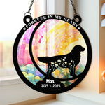 Forever In My Heart Loss Of Dog - Personalized Window Hanging Suncatcher Ornament
