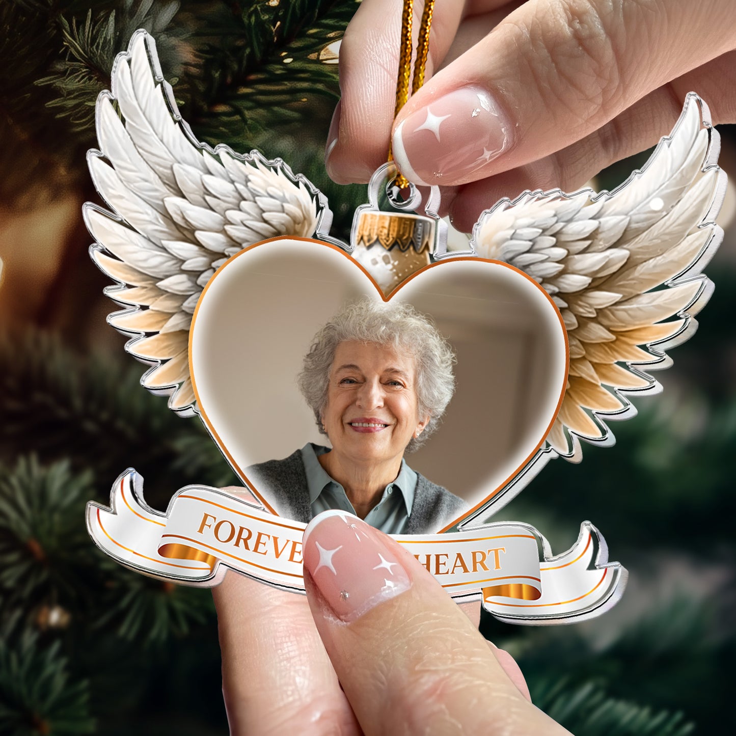 Forever In My Heart Memorial - Personalized Acrylic Photo Ornament