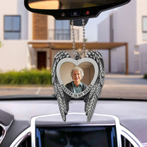 Forever In My Heart -  Personalized Angel Wings Car Hanging Ornament