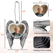 Forever In My Heart -  Personalized Angel Wings Car Hanging Ornament