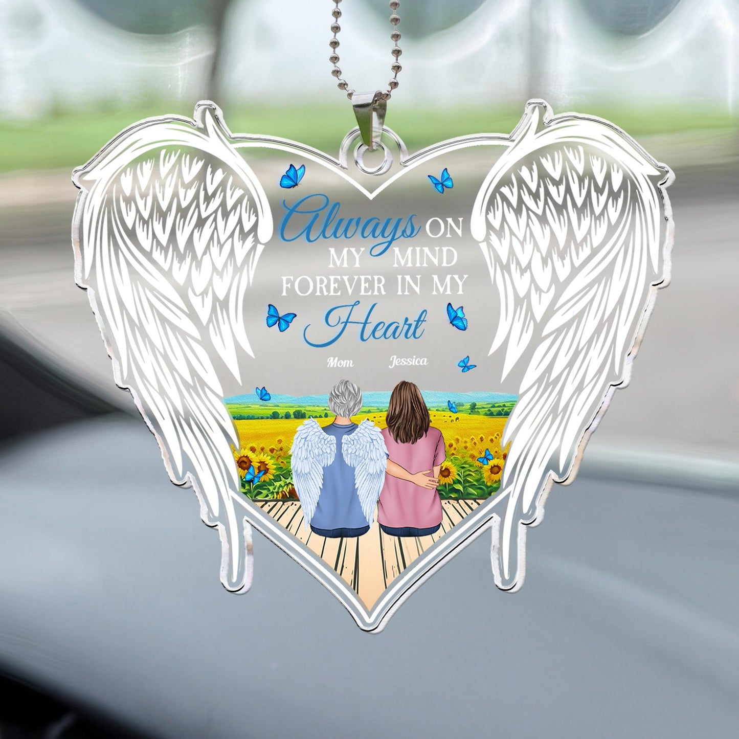 Forever In My Heart - Personalized Car Ornament