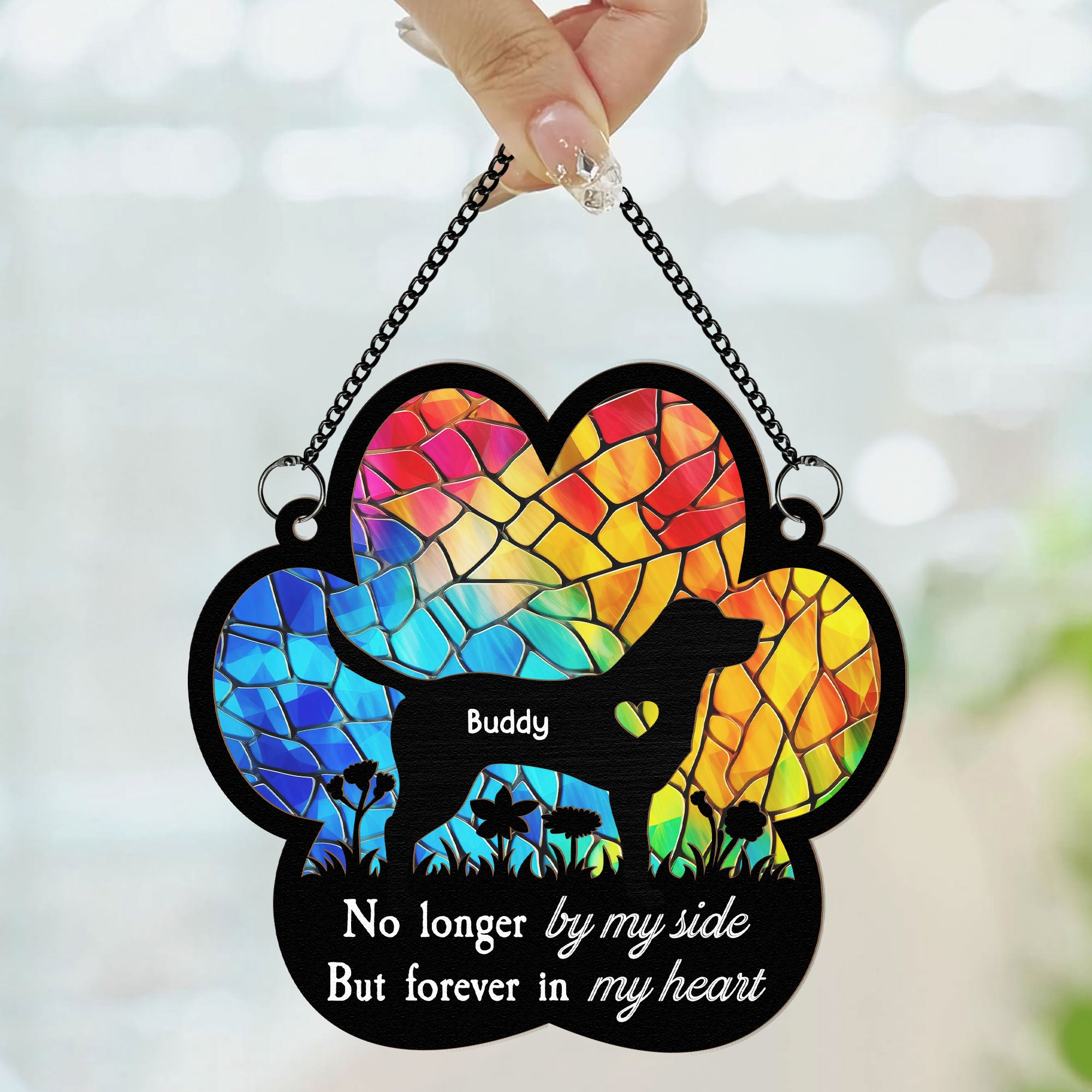 Forever In My Heart - Personalized Window Hanging Suncatcher Ornament