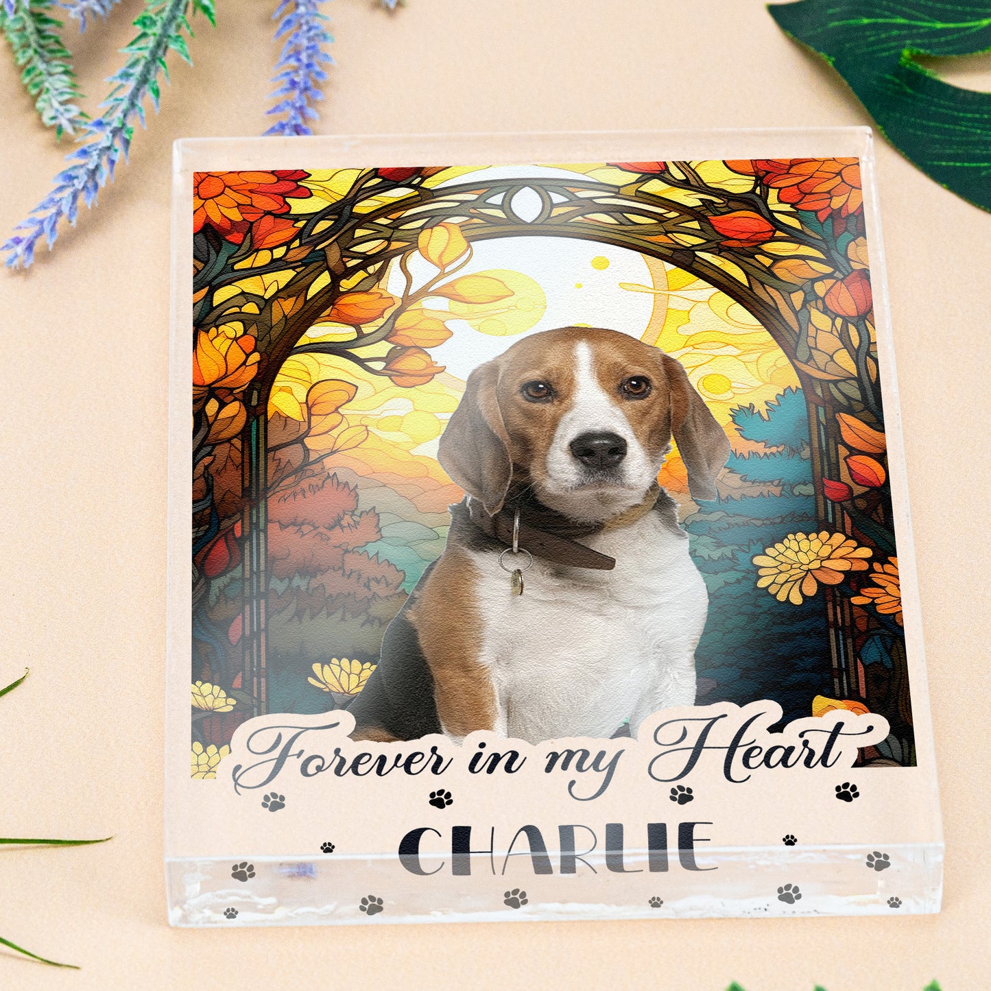 Forever In My Heart Pet Memorial - Personalized Acrylic Photo Plaque