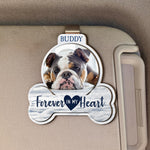 Forever In My Heart Pet Loss - Personalized Wooden Photo Car Visor Clip