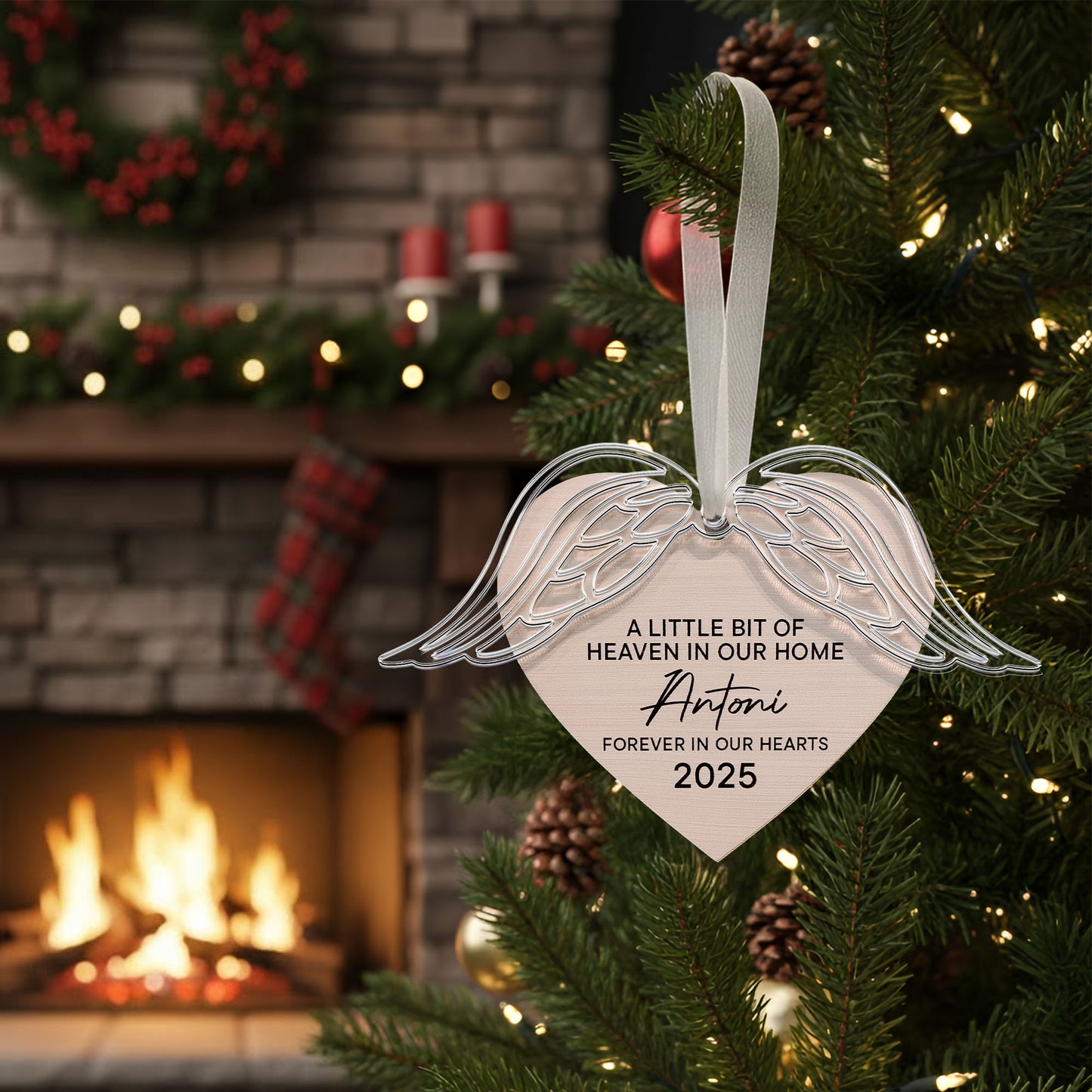 Forever In Our Hearts - Personalized Angel Wings Ornament