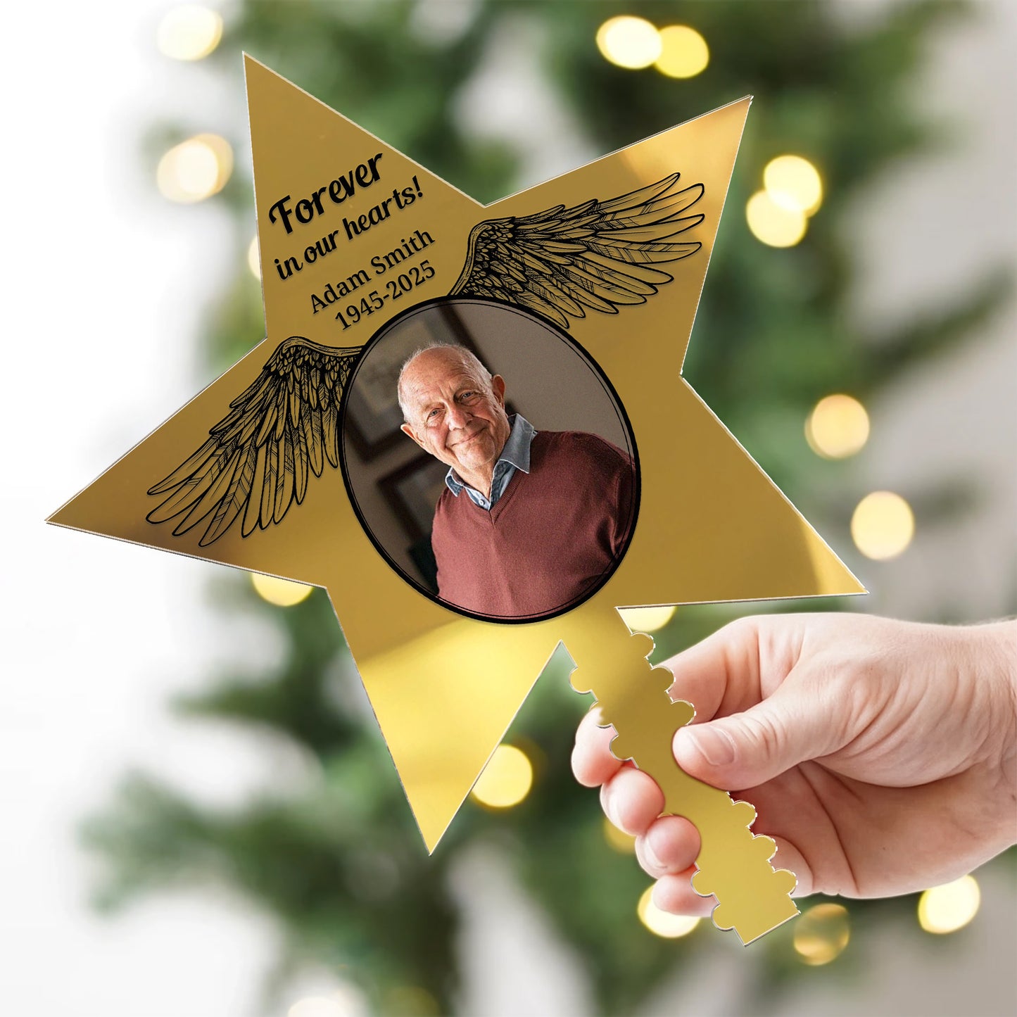 Forever In Our Hearts - Personalized Photo Christmas Tree Topper