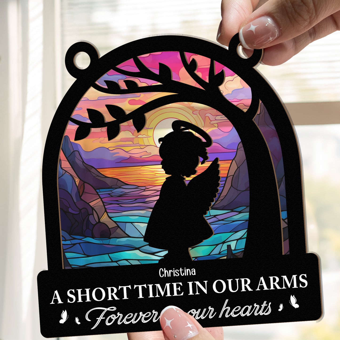 Forever In Our Hearts - Personalized Window Hanging Suncatcher Photo Ornament