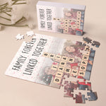Forever Linked Together Family Scrabble Name - Personalized Photo Jigsaw Puzzle