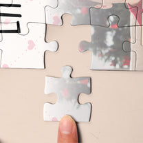 Forever Linked Together Family Scrabble Name - Personalized Photo Jigsaw Puzzle