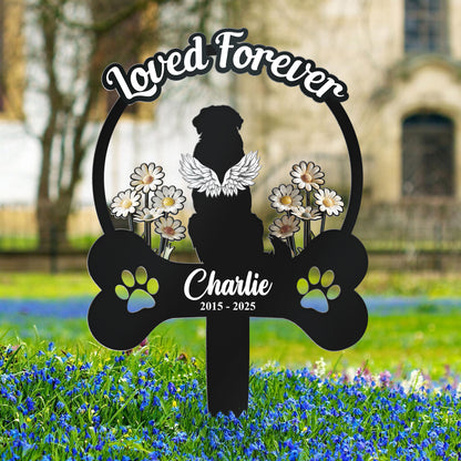 Forever Loved Angels With Paws - Personalized Metal Garden Stake