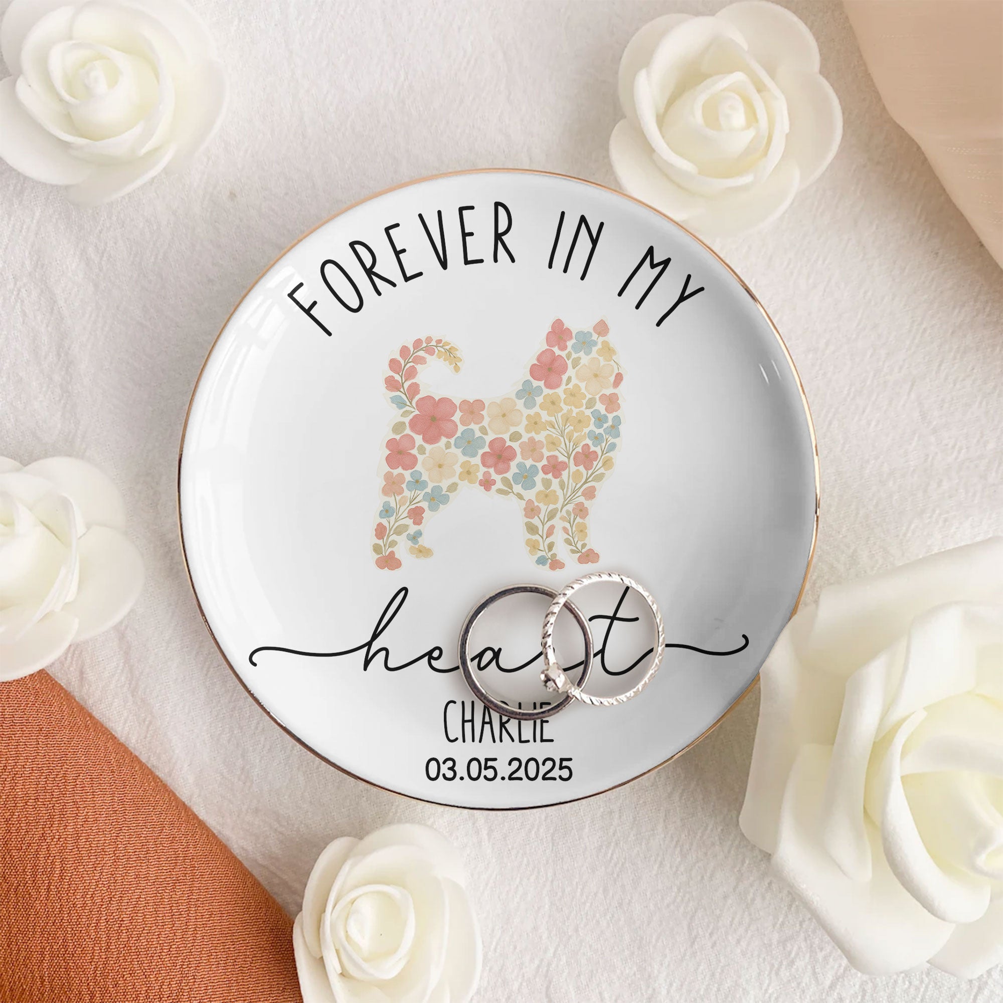 Forever Loved Loss Of Dog - Personalized Jewelry Dish
