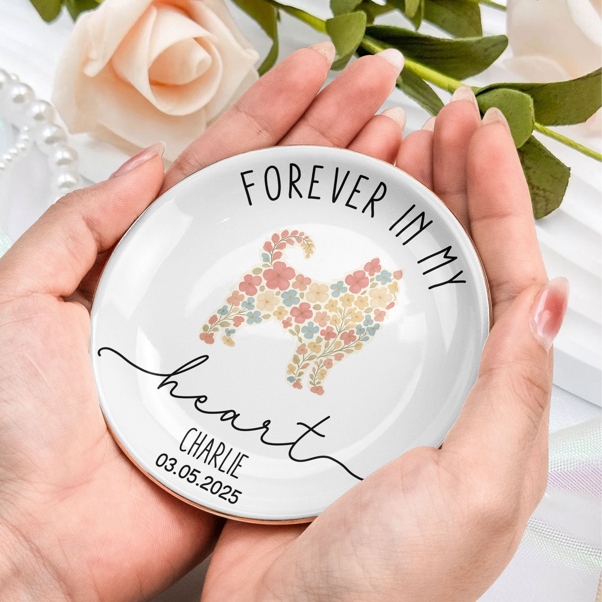 Forever Loved Loss Of Dog - Personalized Jewelry Dish
