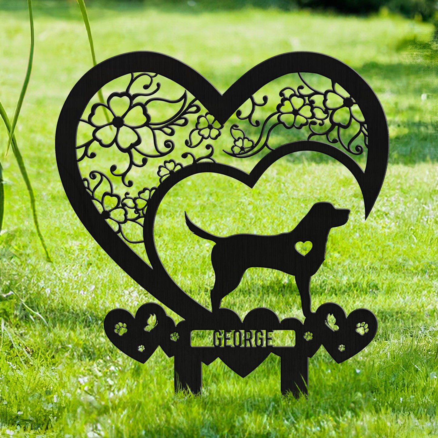 Forever Loved Memorial Pet - Personalized Metal Garden Stake