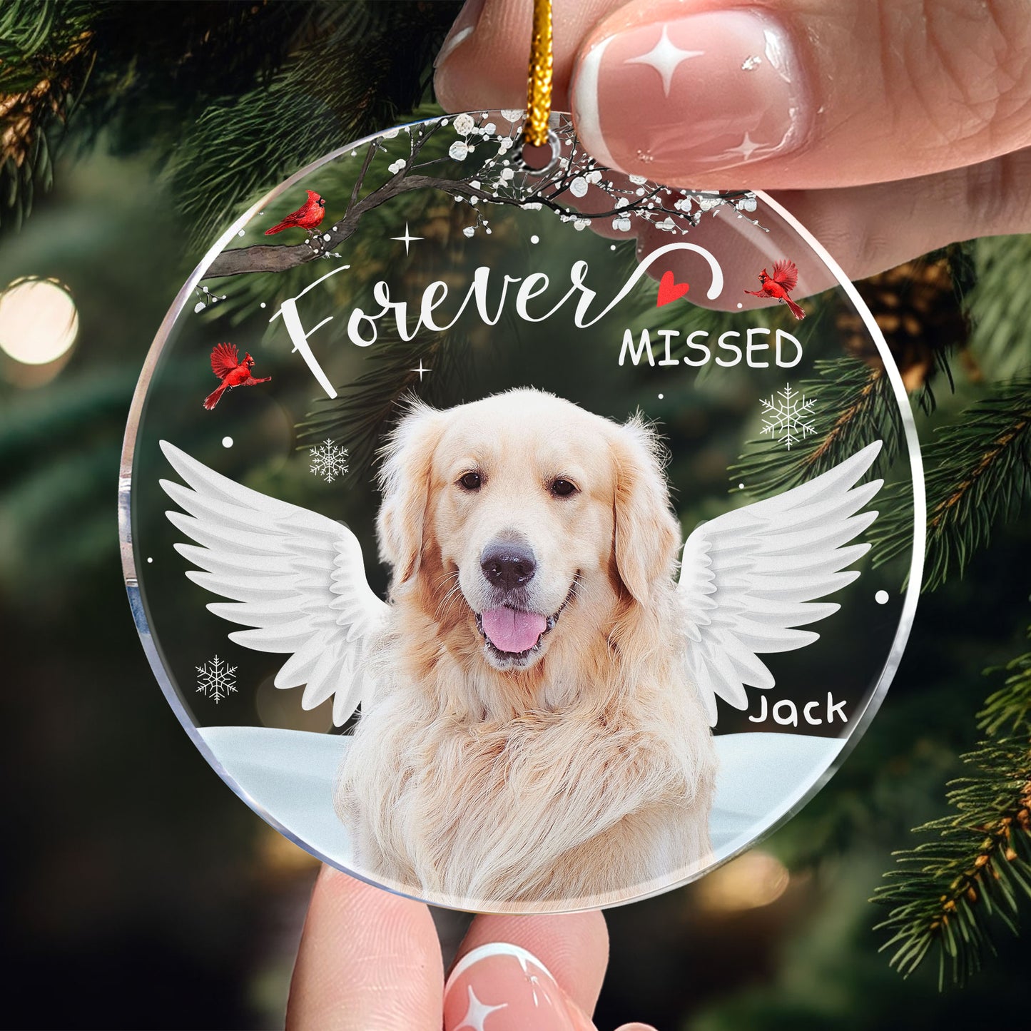 Forever Loved Pet Loss - Personalized Acrylic Photo Ornament