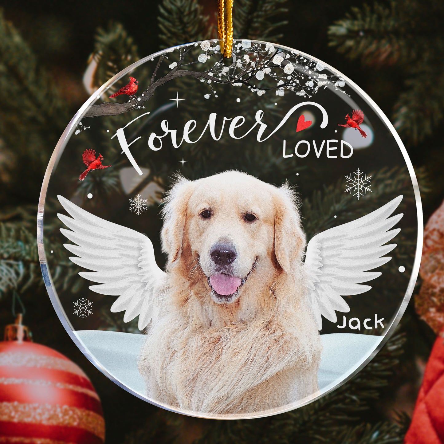 Forever Loved Pet Loss - Personalized Acrylic Photo Ornament