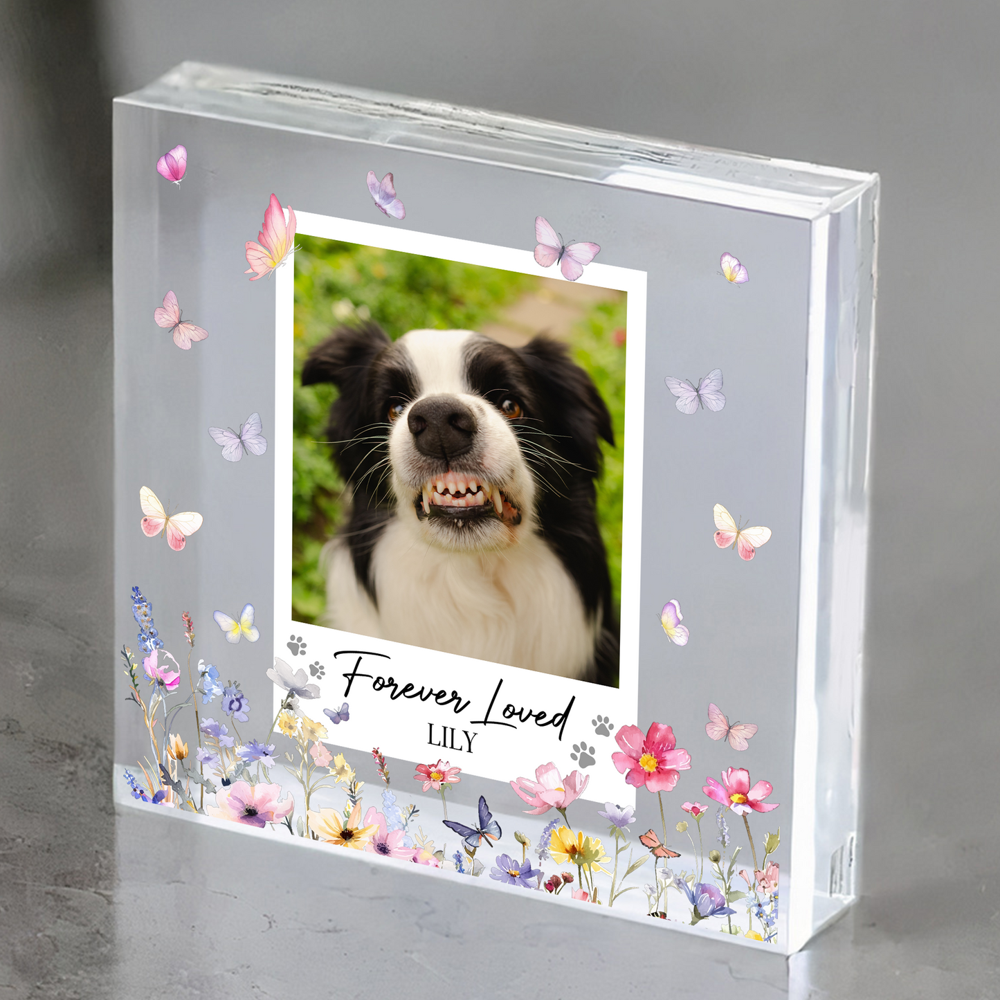 Forever Loved Pet Memorial - Personalized Acrylic Photo Plaque