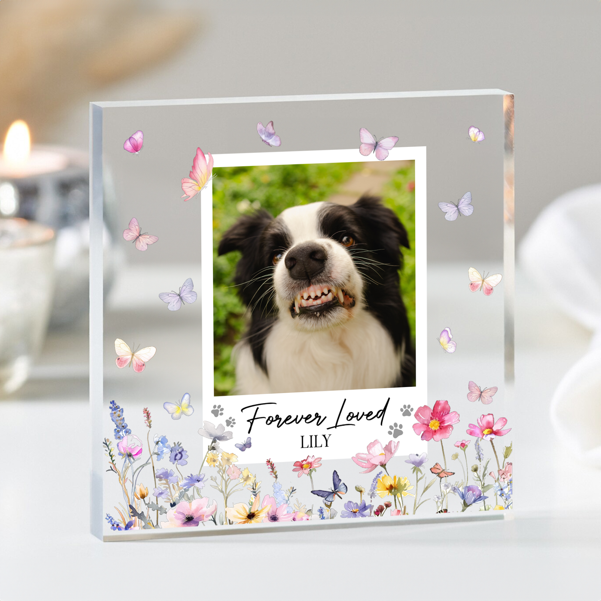 Forever Loved Pet Memorial - Personalized Acrylic Photo Plaque