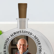 Forever Missed Always Loved Never Forgotten - Personalized Photo Round Flat Bottle Light