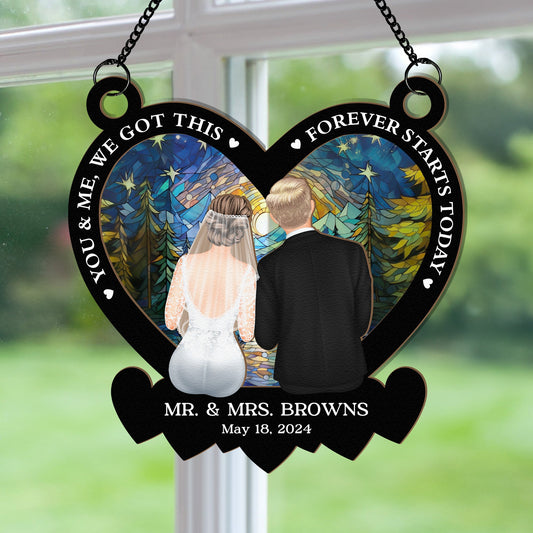 Forever Starts Today - Personalized Window Hanging Suncatcher Ornament