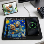 Forever & Always New Version Custom Photo Van Gogh Art Gift For Him, Her - Personalized Charging Pad
