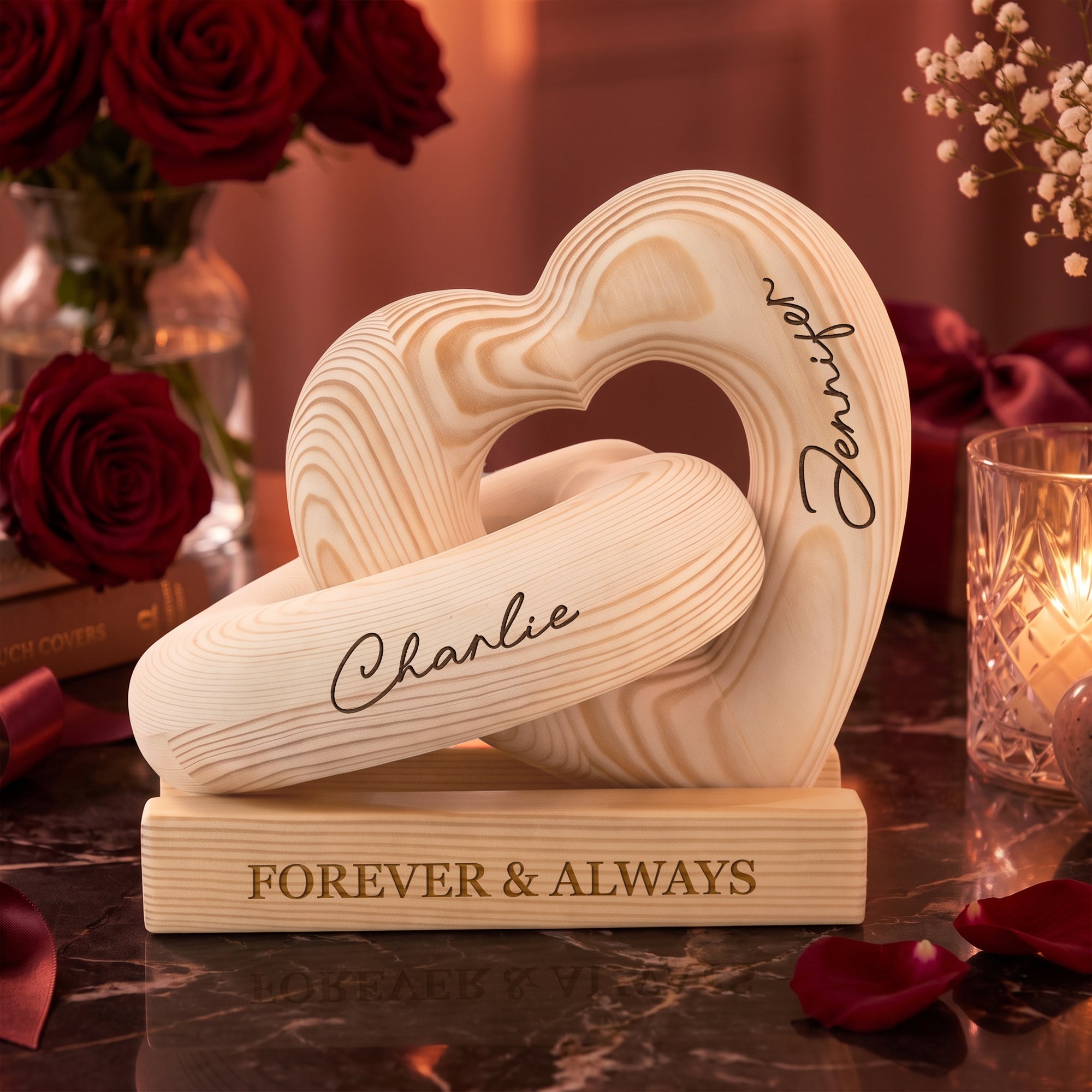 Forever-&-Always,-Anniversary-Gifts-For-Couples,-Him,-Her-Personalized-Wooden-Infinity-Heart-Sculpture-1