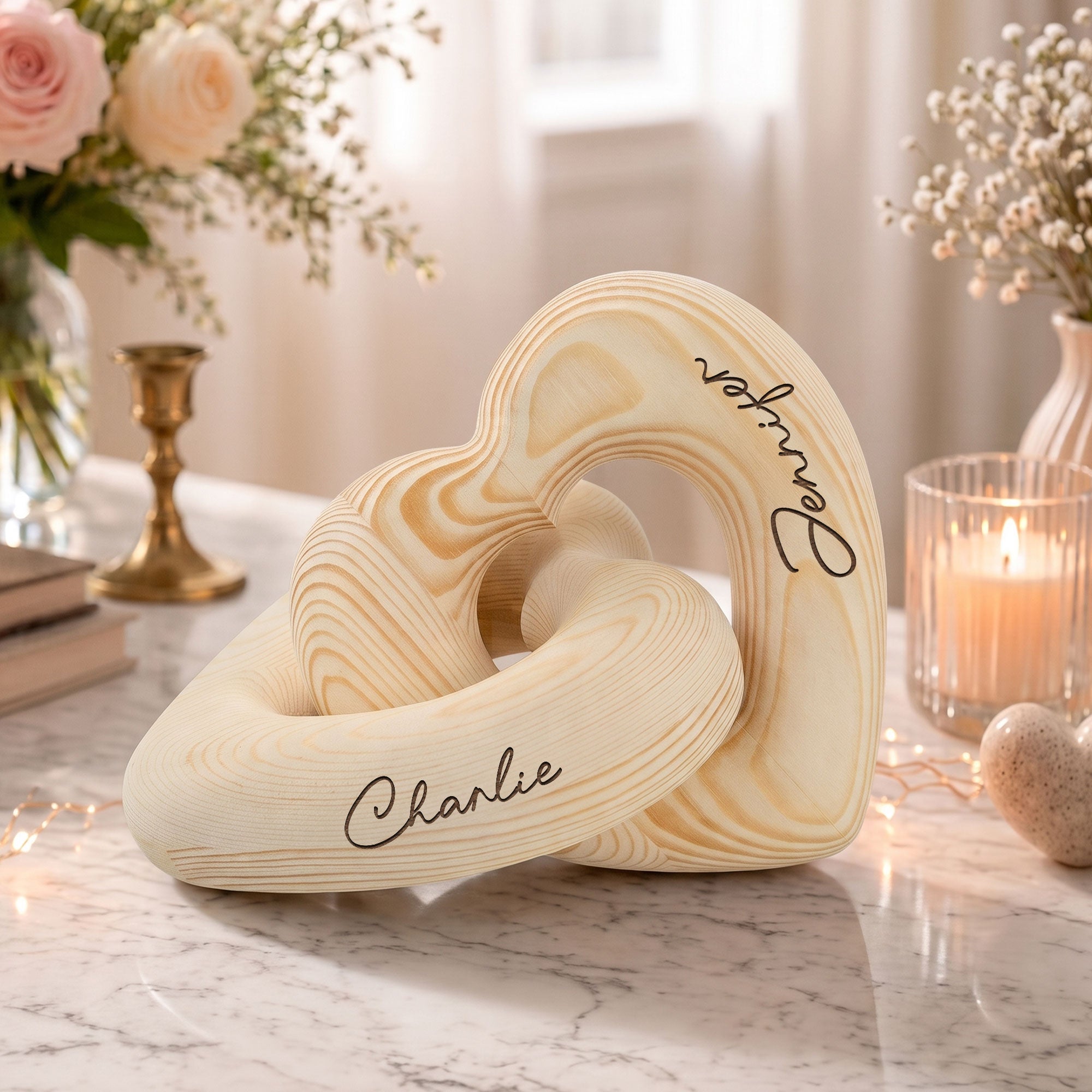 Forever-&-Always,-Anniversary-Gifts-For-Couples,-Him,-Her-Personalized-Wooden-Infinity-Heart-Sculpture-2