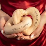 Forever-&-Always,-Anniversary-Gifts-For-Couples,-Newlywed-Personalized-Wooden-Infinity-Heart-Sculpture-2